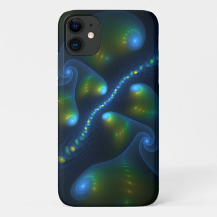 Fantasy Lights Abstract Blue Green Yellow Fractal Case-Mate iPhone Case