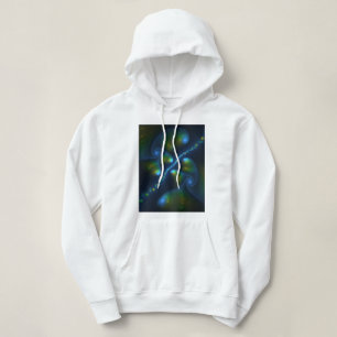 Fantasy Lights Abstract Blue Green Yellow Fractal Hoodie