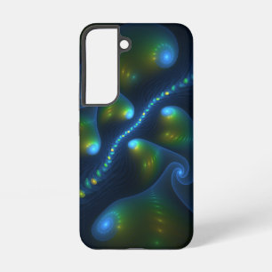 Fantasy Lights Abstract Blue Green Yellow Fractal Samsung Galaxy Case