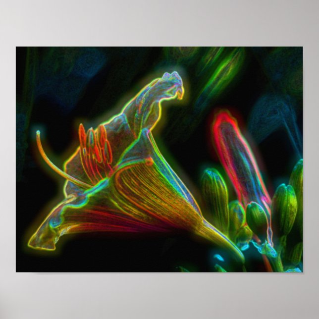 Fantasy Lily Flower Art Poster (Front)
