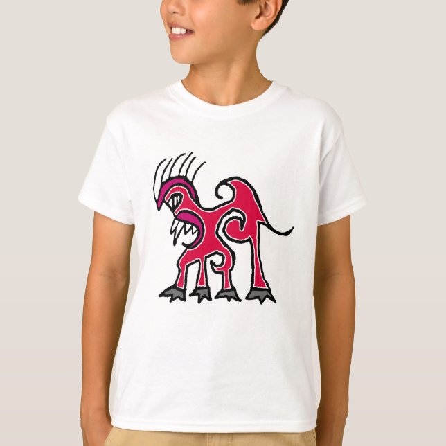 Fantasy linear art dragon drawing T-Shirt (Front)