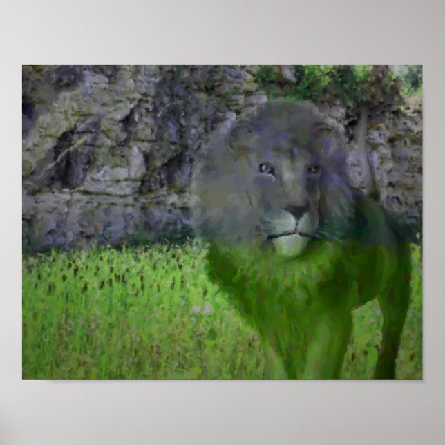 Fantasy Lion Abstract Animal Art Photo Painting Poster (Front)