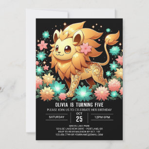 Fantasy Lion Digital Birthday Invitation