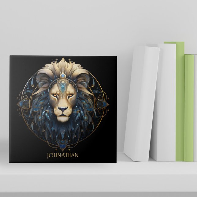 Fantasy Lion Zodiac Symbol Sun Sign Name Leo Tile (Creator Uploaded)