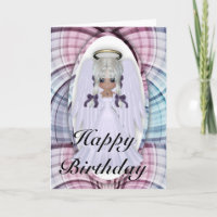 Fantasy Little Angel Happy Birthday Greeting Card