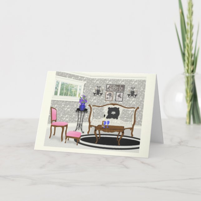 Fantasy Living Room Scene Card (Front)