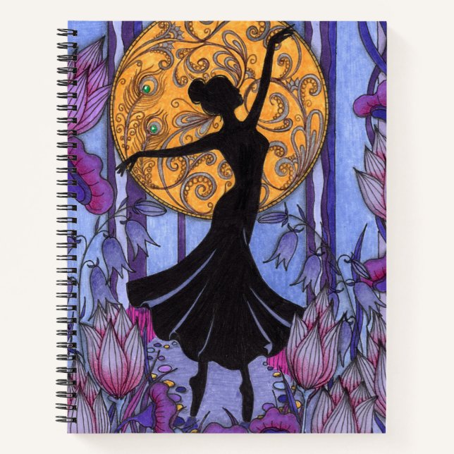 Fantasy Magic Forest Purple Floral Notebook (Front)