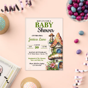 Fantasy Magical Fairy House Baby Shower Acrylic Invitations