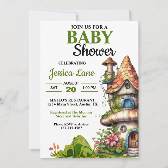 Fantasy Magical Fairy House Baby Shower Invitation (Front)