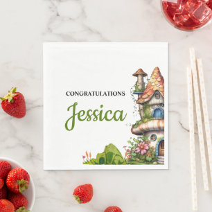 Fantasy Magical Fairy House Baby Shower Napkin
