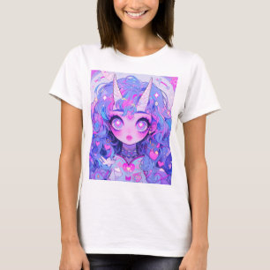 Fantasy Magical Unicorn Creature Anime Girl T-Shirt