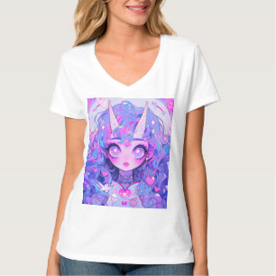Fantasy Magical Unicorn Creature Anime Girl T-Shirt