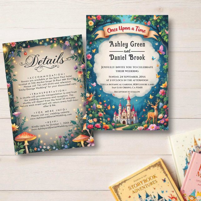 Fantasy Magical Woodland Castle Fairytale Wedding Invitation (Creator Uploaded)