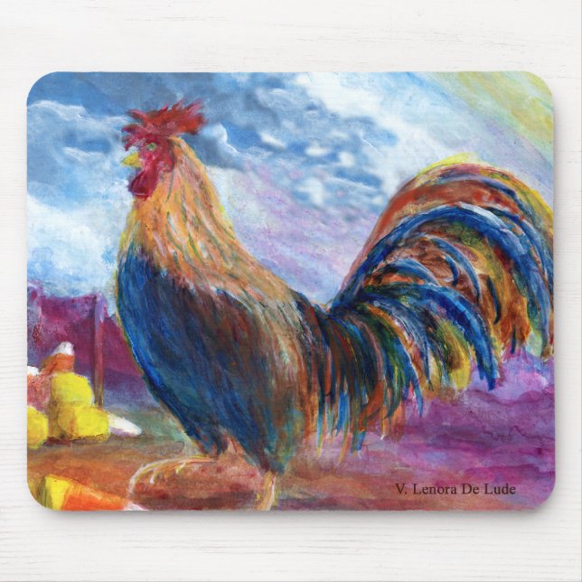 Fantasy Make Believe Chickens and Candy Corn Mouse Pad (Front)
