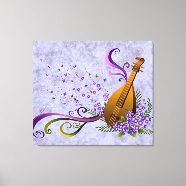 Fantasy Mandolin Music  3 Panel Canvas Print (Front)