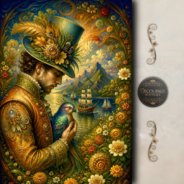 Fantasy Maritime Noble Art Decoupage Tissue Paper (Fantasy Maritime Noble Art Decoupage Tissue Paper)