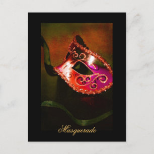 Fantasy Masquerade Mask Red Fine Art Postcard