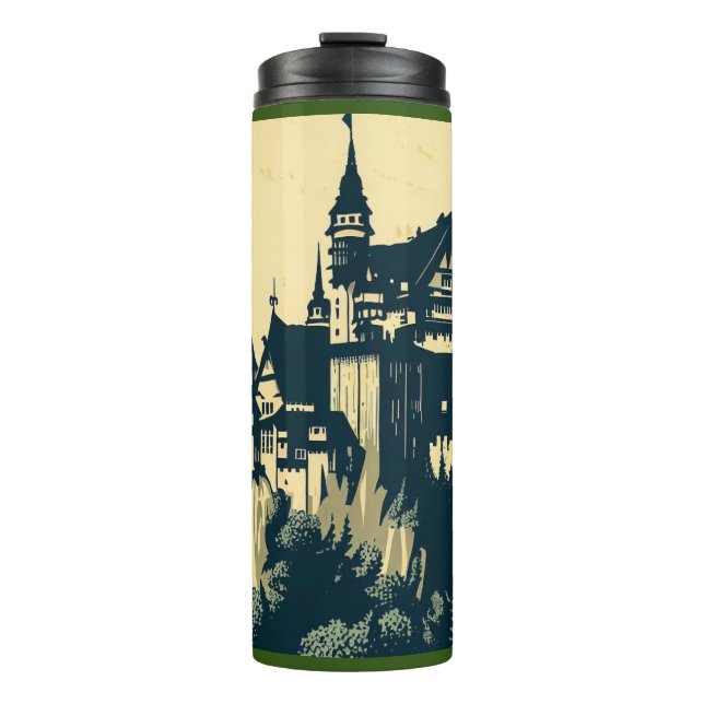 Fantasy Mediaeval Castle - Woodcut 1 Thermal Tumbler (Front)