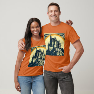 Fantasy Mediaeval Castle - Woodcut 3 T-Shirt
