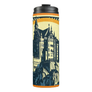 Fantasy Mediaeval Castle - Woodcut 3 Thermal Tumbler