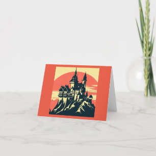 Fantasy Mediaeval Castle - Woodcut 4 Card
