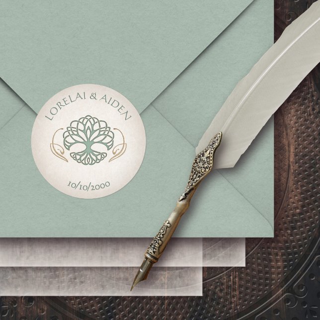 Fantasy Mediaeval Celtic Wedding Classic Round Sticker (Creator Uploaded)