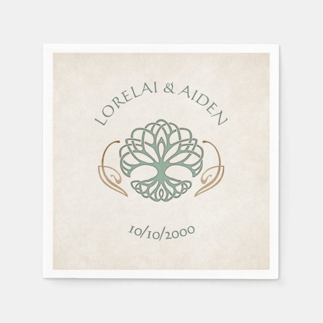 Fantasy Mediaeval Celtic Wedding Napkin (Front)