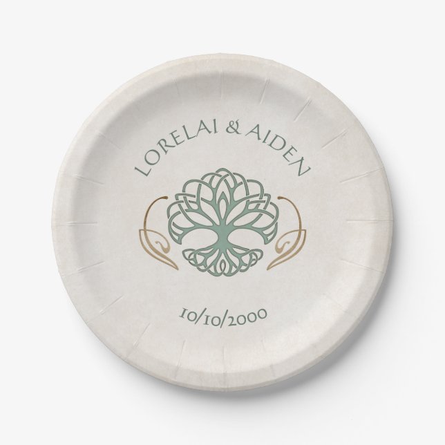 Fantasy Mediaeval Celtic Wedding Paper Plate (Front)