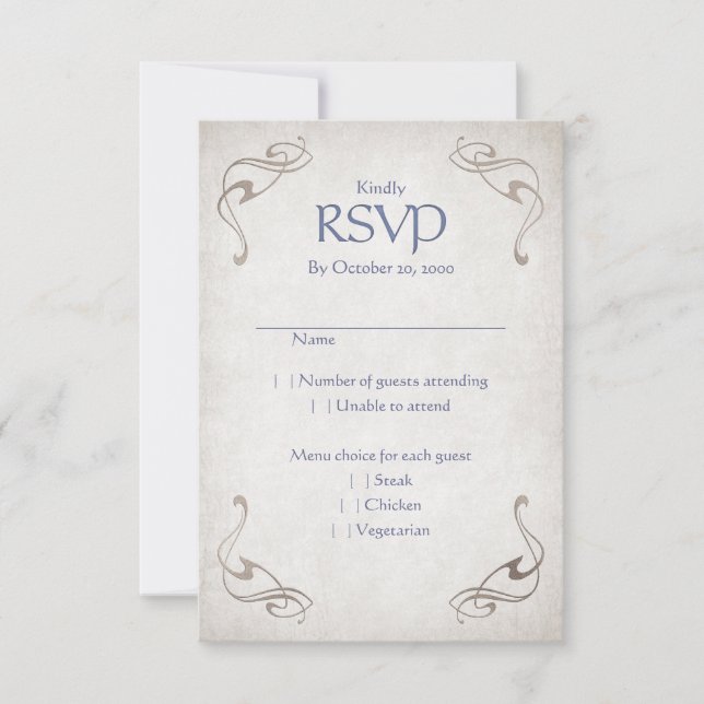 Fantasy Mediaeval Celtic Wedding RSVP Card (Front)