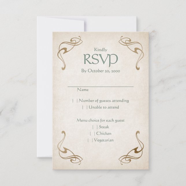Fantasy Mediaeval Celtic Wedding RSVP Card (Front)