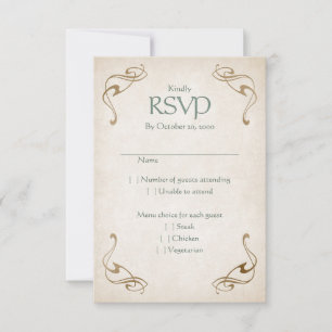 Fantasy Mediaeval Celtic Wedding RSVP Card