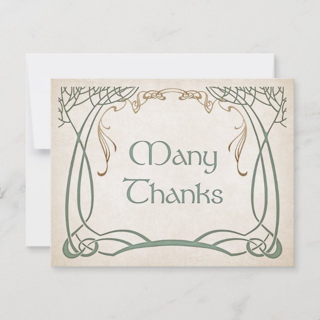 Fantasy Mediaeval Celtic Wedding Thank You Card (Front)