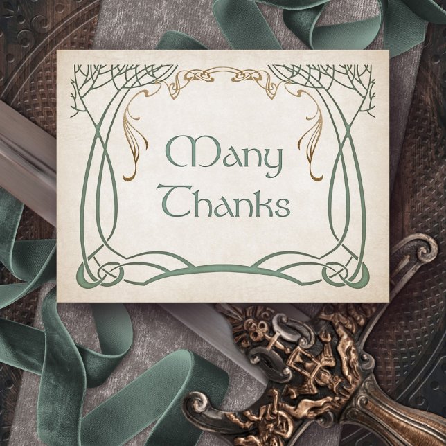 Fantasy Mediaeval Celtic Wedding Thank You Card (Creator Uploaded)