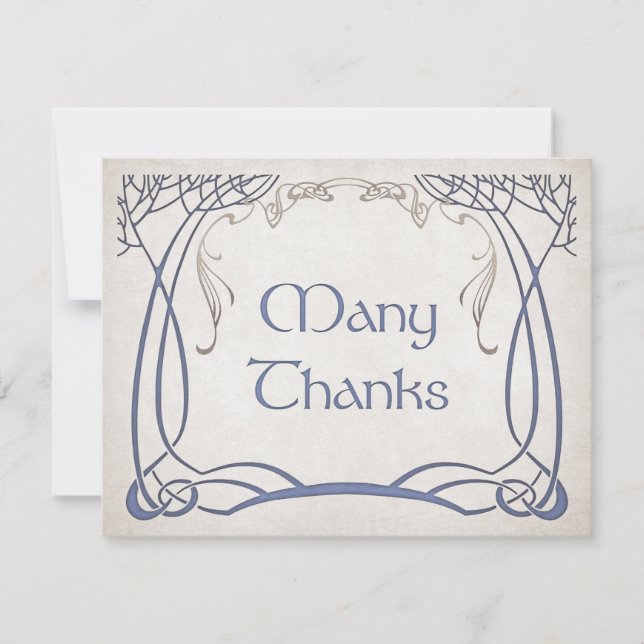 Fantasy Mediaeval Celtic Wedding Thank You Card (Front)