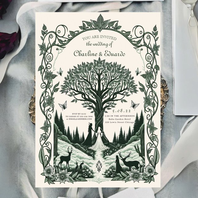 Fantasy Mediaeval engraving Art Wedding  Invitation (Creator Uploaded)