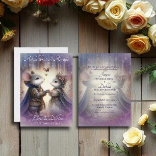 Fantasy Mediaeval Fairytale Mouse Couple Wedding Save The Date