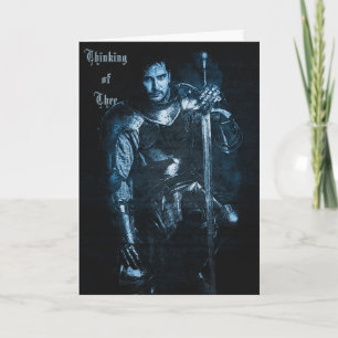 Fantasy Mediaeval Warrior In Armour Illustration Card