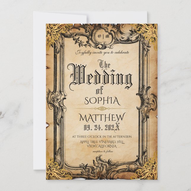Fantasy Medieval Wedding Invitation (Front)