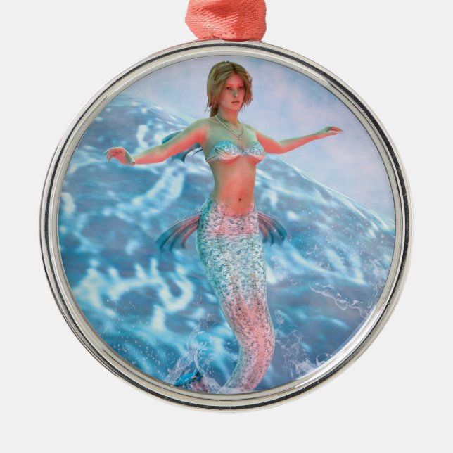 Fantasy Mermaid Metal Tree Decoration (Front)