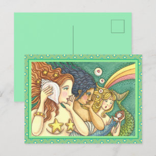 FANTASY MERMAID SISTERHOOD SHARING SECRET WISDOMS POSTCARD