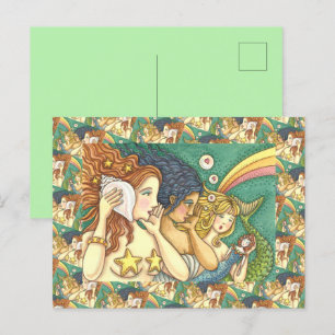 FANTASY MERMAID SISTERHOOD SHARING SECRET WISDOMS POSTCARD