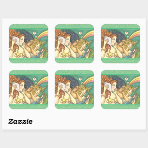 FANTASY MERMAID SISTERHOOD SHARING SECRET WISDOMS SQUARE STICKER