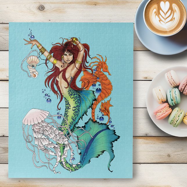 Fantasy Mermaid Teal Tail Jigsaw Puzzle (Creator Uploaded)