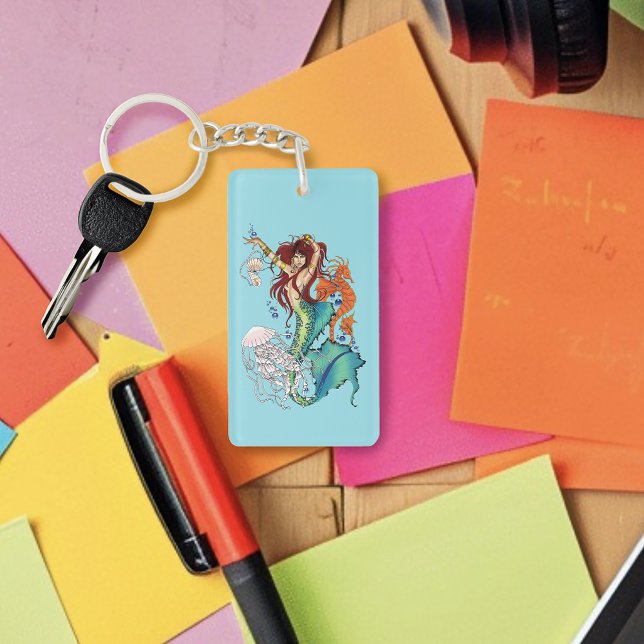 Fantasy Mermaid Teal Tail Key Ring (Creator Uploaded)