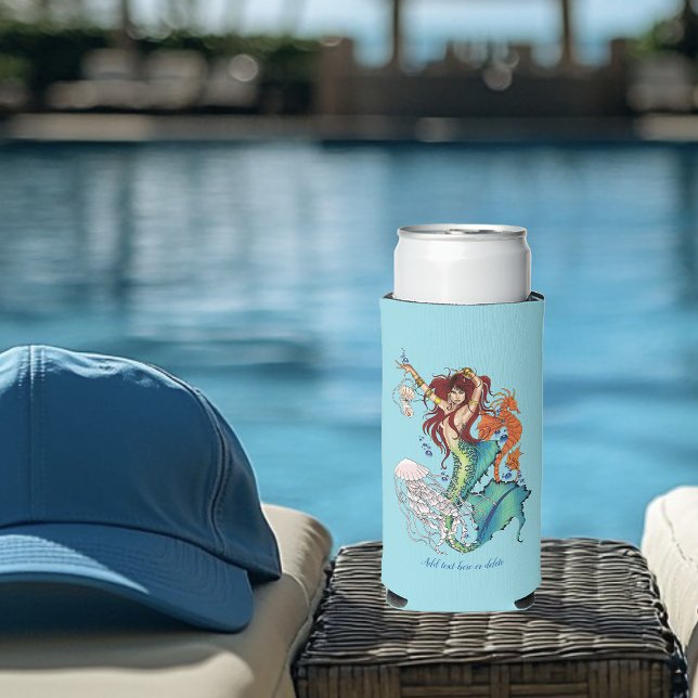Fantasy Mermaid Teal Tail Seltzer Can Cooler (Creator Uploaded)