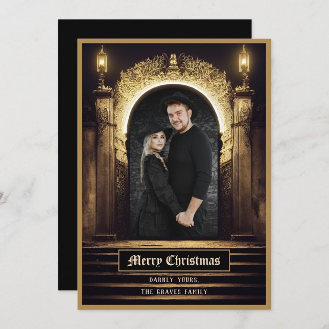 Fantasy Merry Christmas Holiday Card (Front/Back)