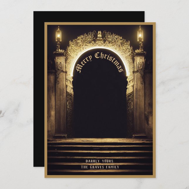 Fantasy Merry Christmas Holiday Card (Front/Back)