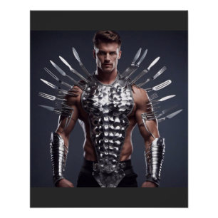 Fantasy Metalic Spoon and Fork Clothing Poster