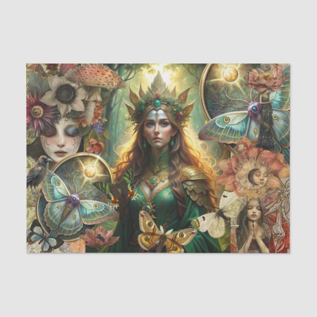 Fantasy Mixed Media Collage Decoupage Tissue Paper (Front)