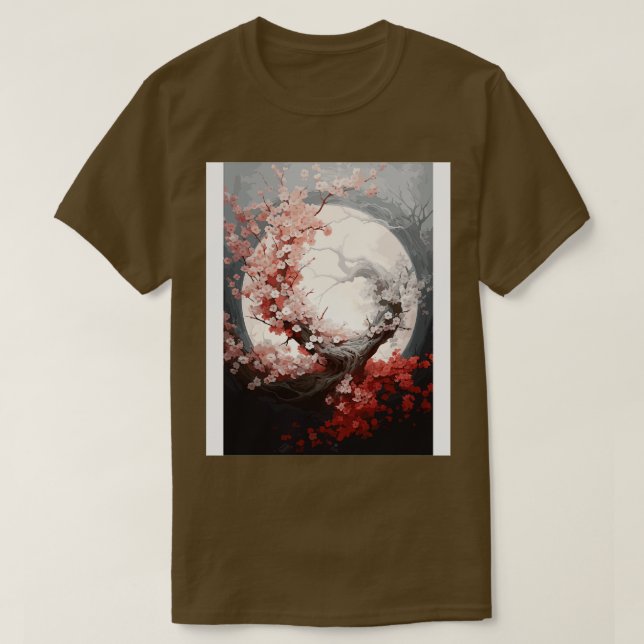 Fantasy Moonlight Japanese Vintage Art Style T-Shirt (Design Front)